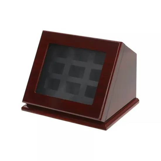 9 Holes Championship Ring Display Case Box Wooden Collection Storage Box Slanted {2}