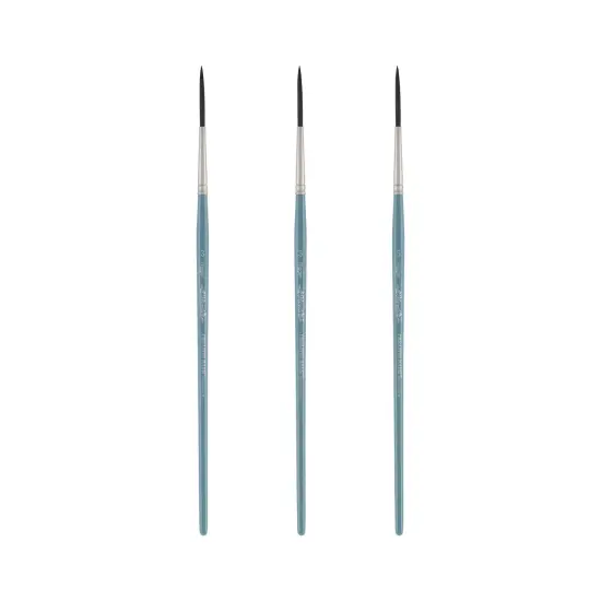 Mimik Professional Watercolor Brushes - Rigger Set of 3 - Synthetic Squirrel Hair - Natural Bristle Artist Brushes for Watercolors, Gouache & Acrylics - Imitates Natural Squirrel and Sable Hair {1}