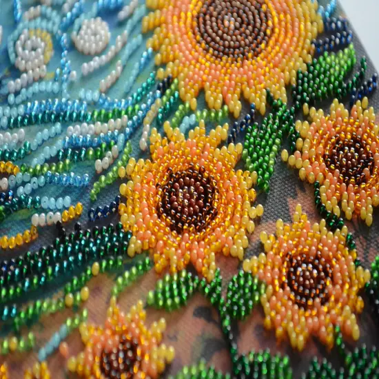 Bead embroidery kit - Sunflowers in night's embrace {4}