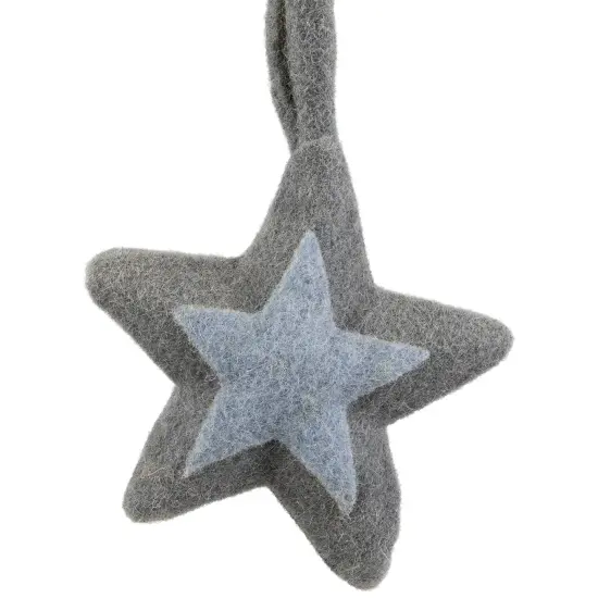 Northlight Plush Double Felt Star Christmas Ornament - 6.25" - Gray {5}