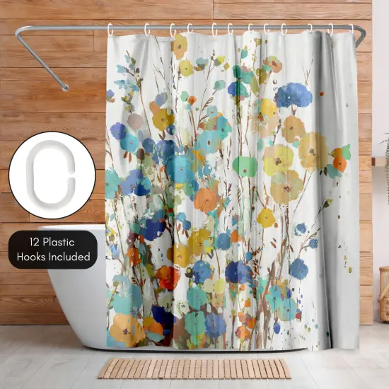 Americanflat 71" x 74" Shower Curtain, Spring Garden I by PI Creative Art {5}