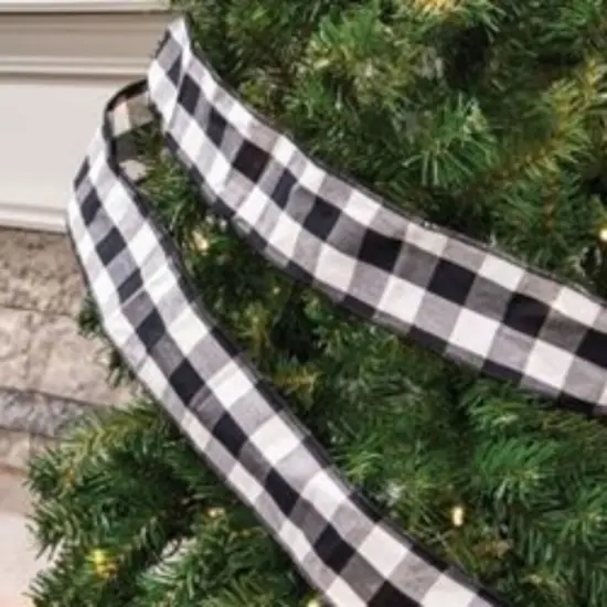 Wired Buffalo Check Ribbon White {2}