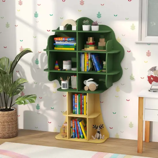 Costway Tree Bookcase Kids 6-Tier Toy Storage Organizer with Open Storage Shelves {2}