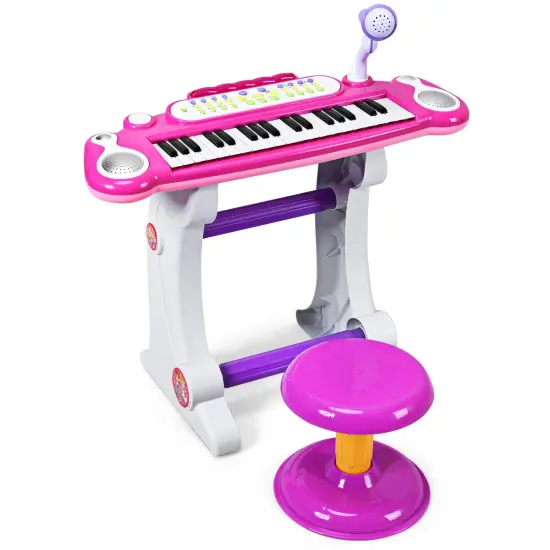 37 Key Electronic Keyboard Kids Toy Piano with a Training Function Pink {8}