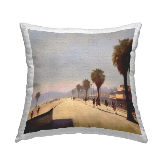 Midday Sun Beach View Outdoor Printed Pillow Design by Noah Bay, 18 x 7 x 18 {1}
