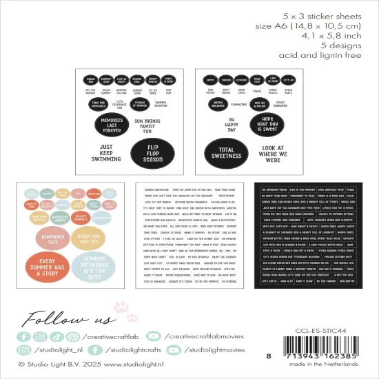 Studio Light Essentials Stickers 15 Sheets-Let Yourself Bloom {3}