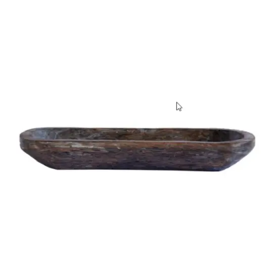 Rustic Wooden Dough Bowl Tray - Antique Brown Oval for Centerpieces, Candle Making, and Table D&eacute;cor {1}