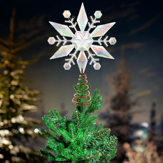 Kurt Adler 12.75-Inch Iridescent Snowflake Tree Topper {2}