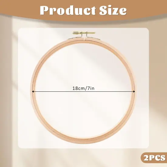 2 Pieces Wood Embroidery Hoops, 7 Inch Wooden Cross Stitch Hoops {2}