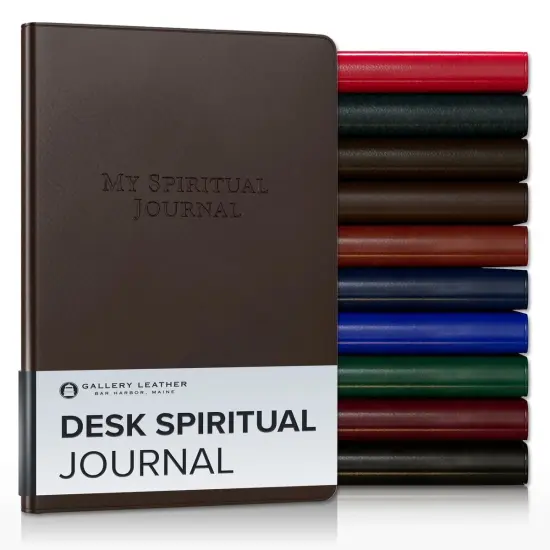 Gallery Leather Desk Spiritual Journal - 8"x5.5" Freeport Mocha {1}