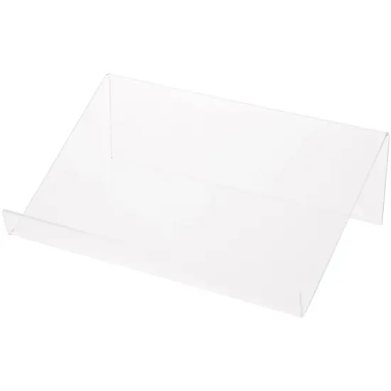 Plymor Clear Acrylic Slightly Elevated Book Display Stand with 1" Ledge, 9" W x 6" D x 3" H {1}