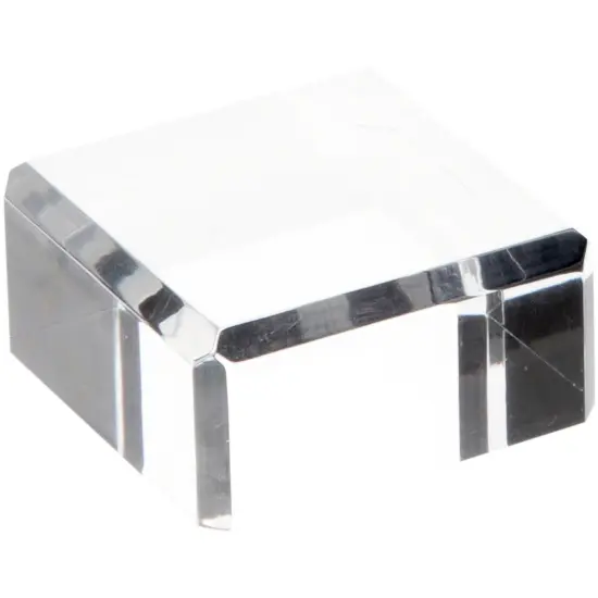 Plymor Clear Polished Acrylic Square Beveled Display Base, 2" W x 2" D x 1" H {1}