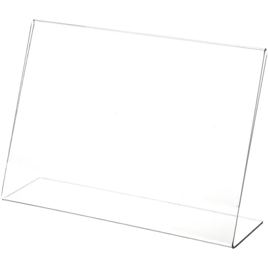 Plymor Clear Acrylic Sign Display / Literature Holder (Angled), 10" W x 7" H {1}