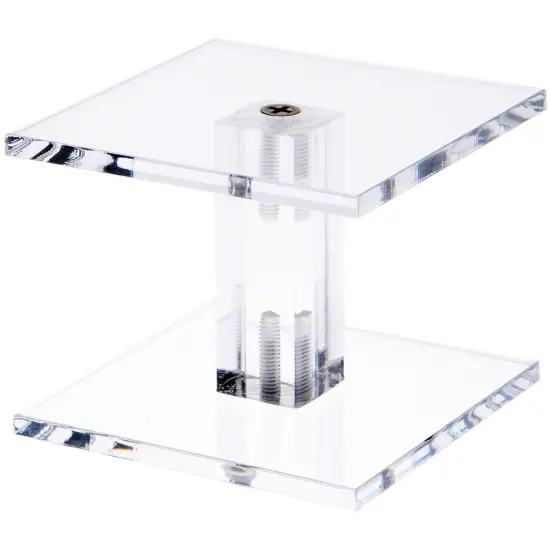 Plymor Clear Acrylic Square Barbell Pedestal Display Riser 2.25 inches (Height) x 3 inches (Width) x 3 inches (Depth) (3/16 inches thick) {1}