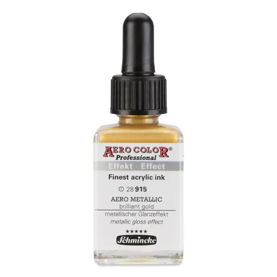 Schmincke Aero Color Professional Airbrush Color - 28 ml, Metallic Brilliant Gold {1}