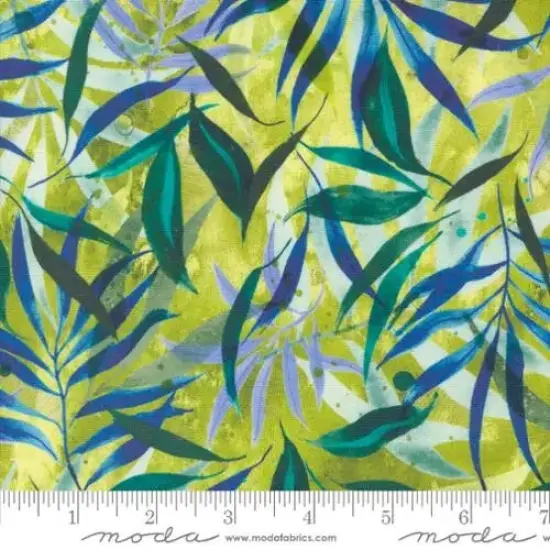 Coming Up Roses Leaf Watercolor Green 44"/45" Fabric Per Yard {1}