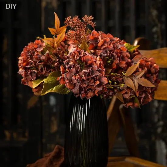 Artificial Silk Dried Hydrangea Flowers {3}