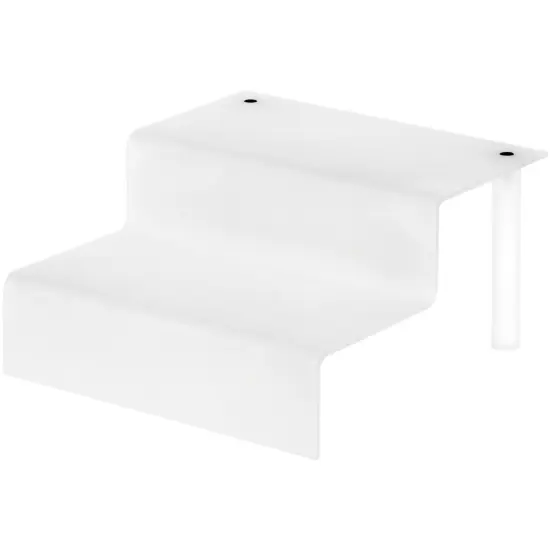 Plymor Frosted Acrylic 2-Step Display Stairs, 4.25" H x 8" W x 8.5" D {1}
