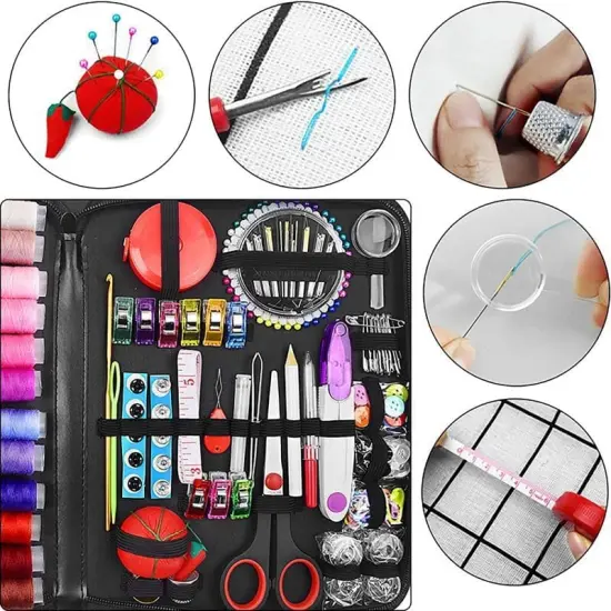 Sewing kit, 229 pcs Sewing Thread Accessories, Friendly for Beginner {3}