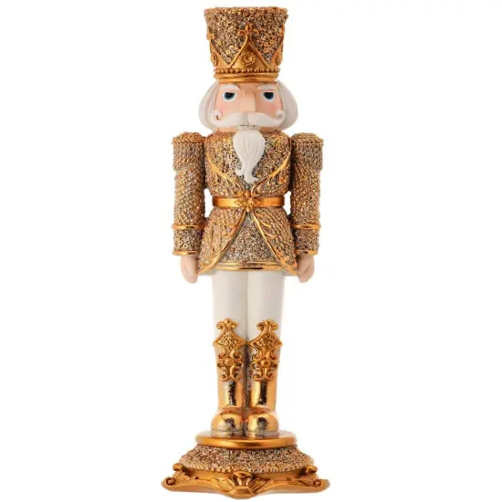 13" Resin Nutcracker with Diamond Accents - Opulent Christmas Decoration {1}