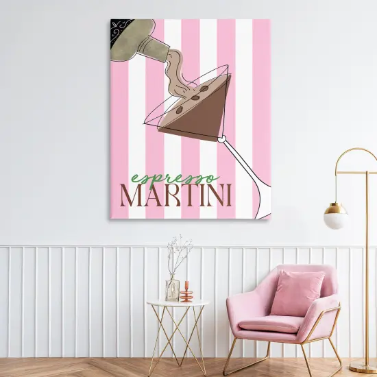 Stupell Industries Espresso Martini on Pink Stripes Canvas, design by DEIDRE MOSHER {2}