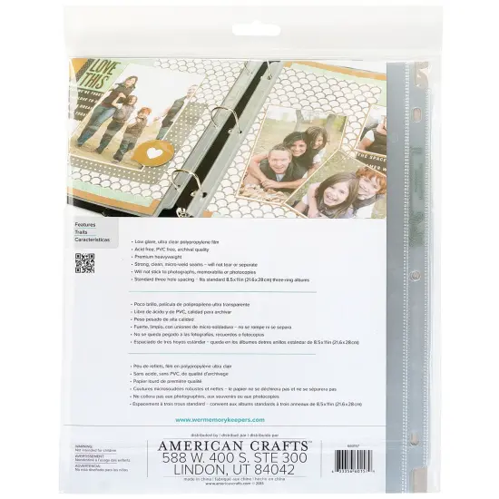 We R Ring Photo Sleeves 8.5"X11" 10/Pkg-Full Page {3}
