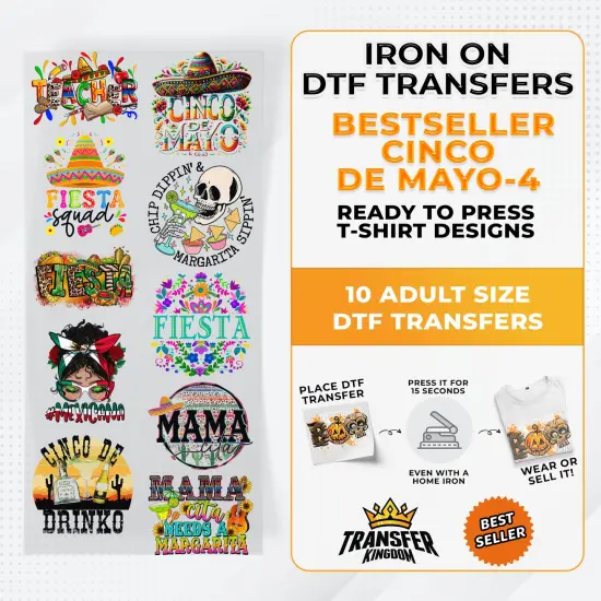 Best Seller Cinco De Mayo T-shirt Designs Premade DTF Gangsheet - DTF Bundle 4 {1}