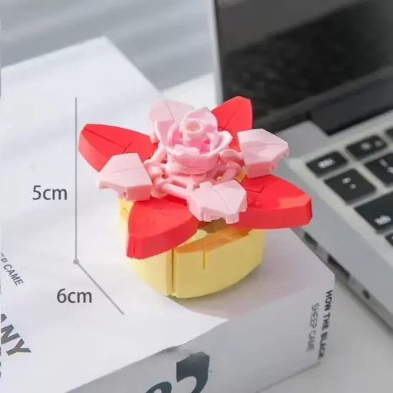 Crystal Lotus Building Brick Mini Potted Plant F07M9-12(104)-C3 {1}