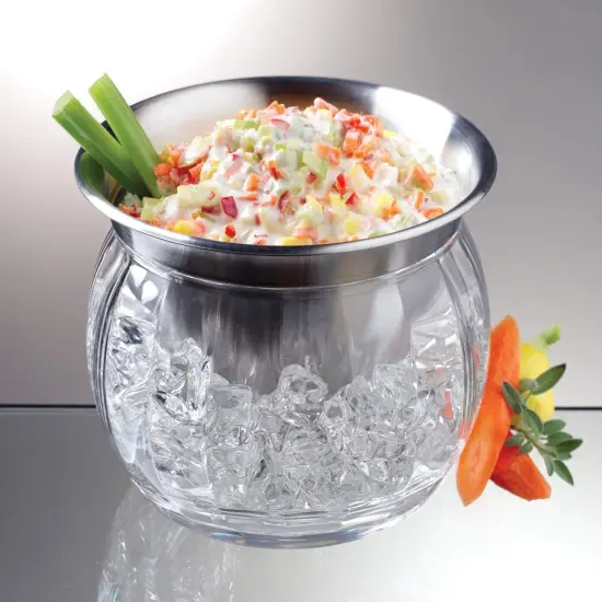Iced Dip-On-Ice Stainless-Steel Serving Bowl 22oz {5}