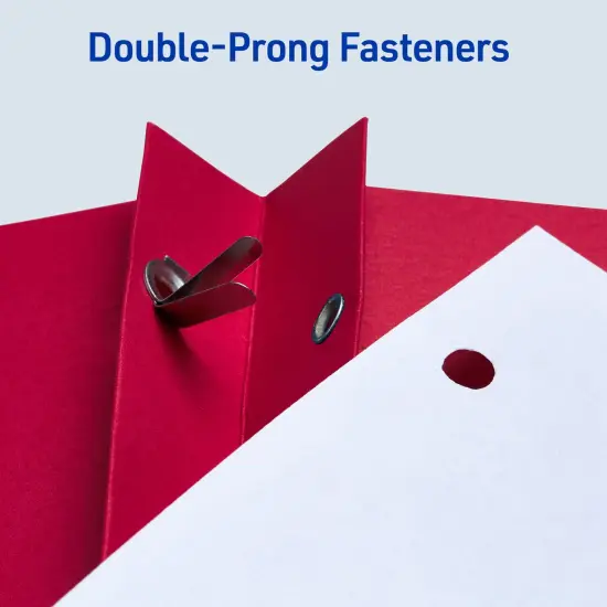 Avery Two Pocket Folders with 3 Prong Fasteners, Holds 70 Sheets, 25 Red Folders (47979) {4}