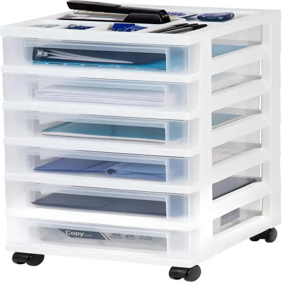 Plastic Drawer Storage Organizer Rolling Cart {1}