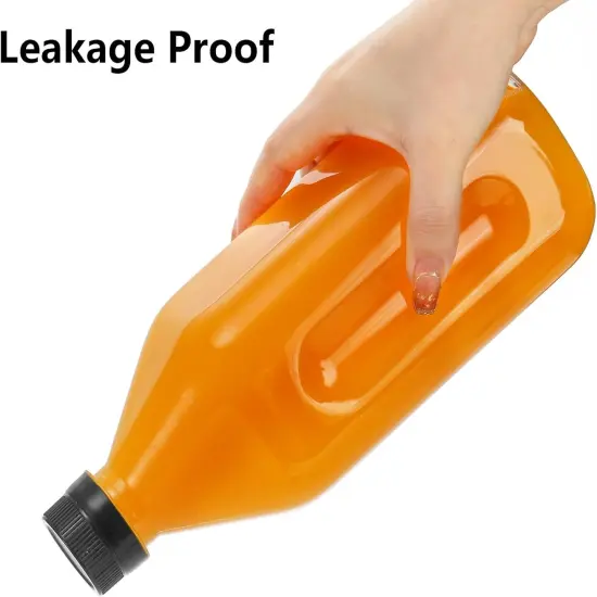 10 Pack 33 Oz Plastic Juice Bottles with Black Caps {4}