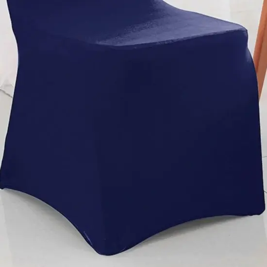 Navy Blue Spandex Banquet Chair Cover with Stretch Fit for Weddings and Events {5}