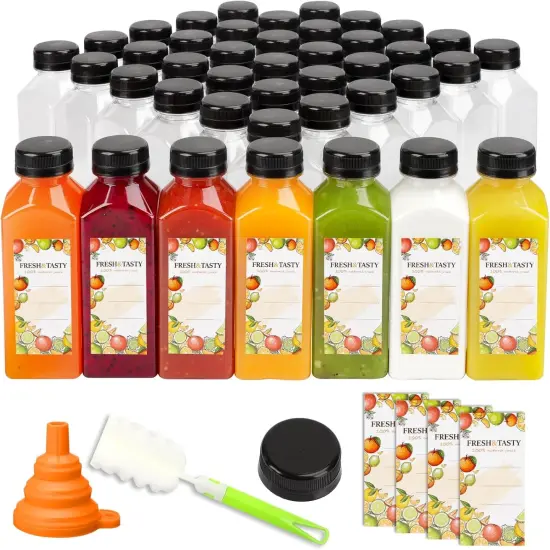 45pcs Juice Bottles, 12oz Reusable Juice Bottles with Caps {1}