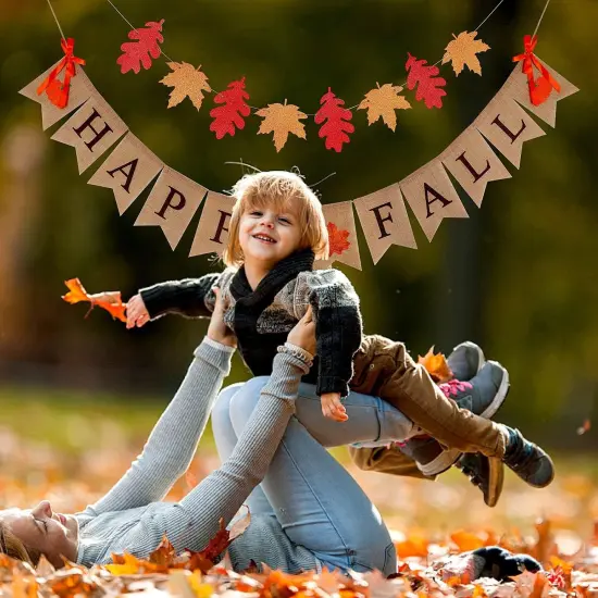 Happy Fall Burlap Banner {5}