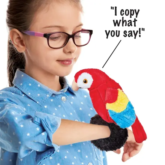 Collections Etc Perched Interactive Voice Activated Repeating Parrot Toy {1}