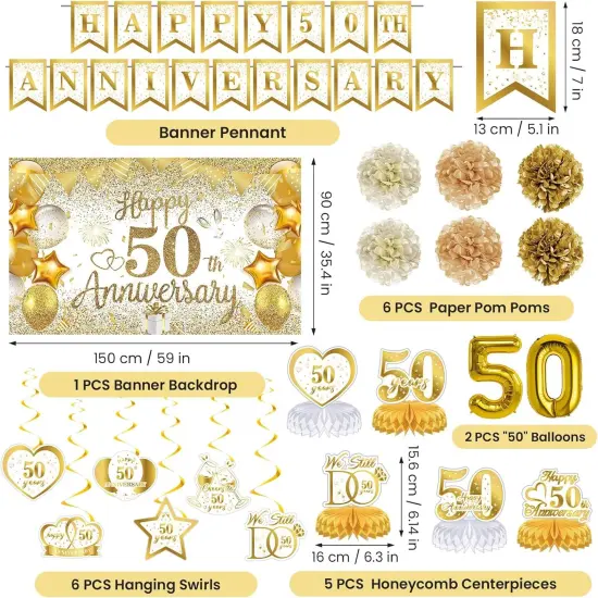 50th Golden Wedding Anniversary Decorations {3}