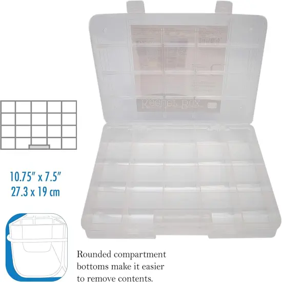 The Beadsmith Keeper Box - Medium Size - 10-3/4 x 7-1/2 inches, Storage Organizer with 20 compartments, Art Supply Organizers for Craft, Jewelry, Nail Art and More {4}