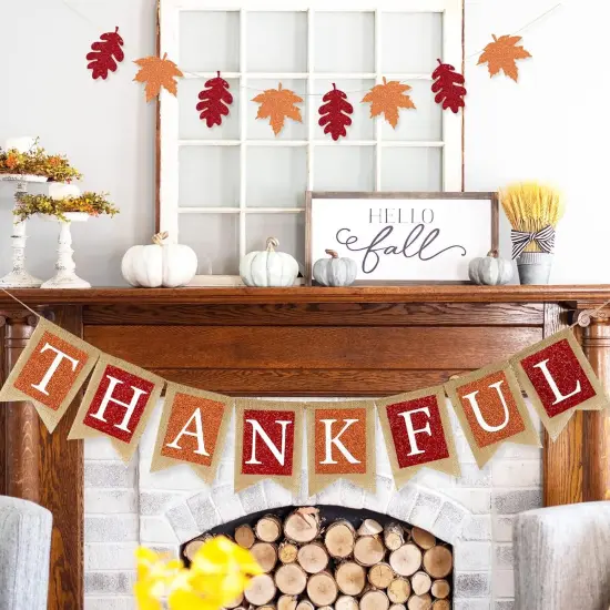 Fall Thankful Burlap Banner {2}