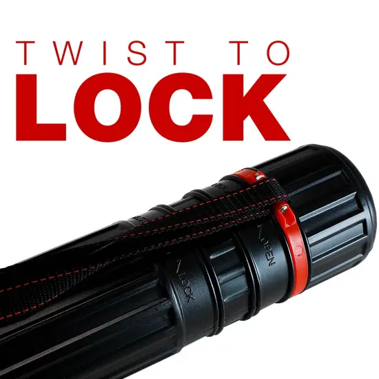 Poster Tube - Telescoping Adjustable 25" to 42" - Durable 3-1/4" Diameter Storage Tube - Art Poster Carrier Holder & Blueprint Storage Drafting Tube Travel & Protection {6}