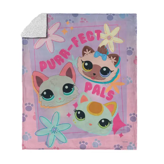 Hasbro Littlest Pet Shop Silk Touch Sherpa Throw Blanket Let's collect {10}