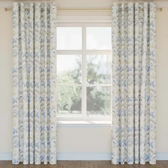 Daffodil - Blue,Gold & Yellow Floral Upholstery Fabric 54 Inches" {2}