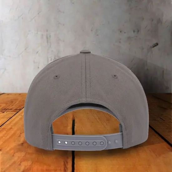 1 Count Retro Cotton Blend Trucker Snapback Cap with Structured Five Panel Fit Grey {5}