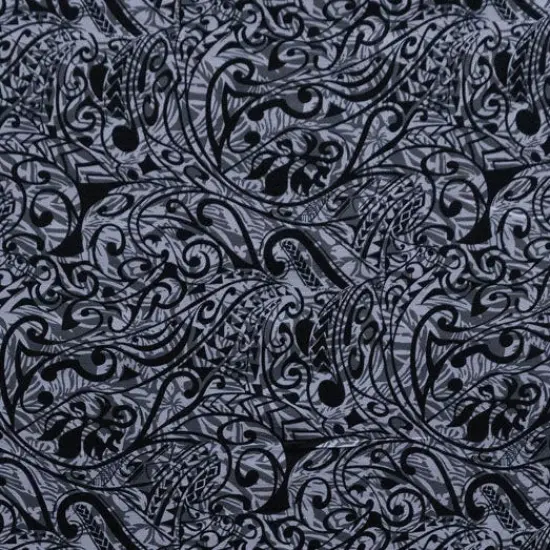 1 Yard Polynesian Tribal Stems & Leaves Cotton Light Barkcloth Fabric 36in L x 45in W Royal/Navy {5}