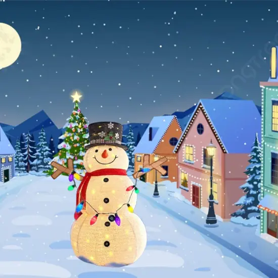 Durable Weatherproof LED Snowman with 200 Lights Easy Assembly 45 x 28 x 60 in {4}