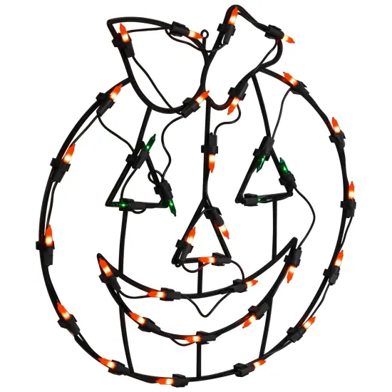 Northlight Lighted Jack-O-Lantern Halloween Window Decoration - 14" Orange {6}