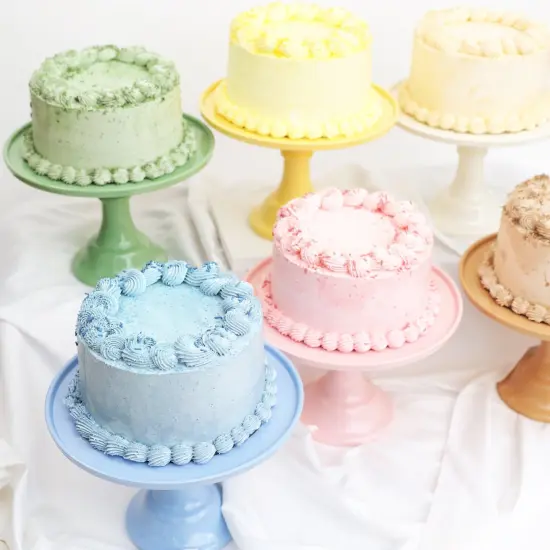 LARGE DAISY YELLOW MELAMINE CAKE STAND {5}