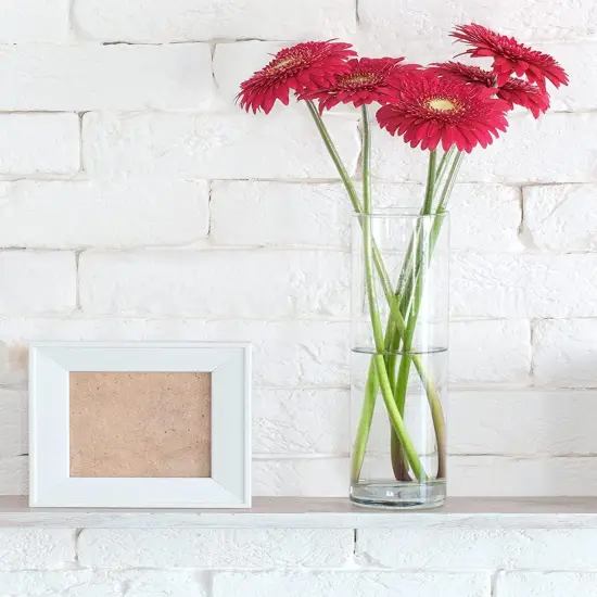 4E's Novelty Set of 3 Glass Cylinder Vases for Centerpieces, 6, 9, 10.5 Inch Tall, 3.5" Wide - Clear Glass Vase for Candles, Flower Vases for Centerpieces {5}