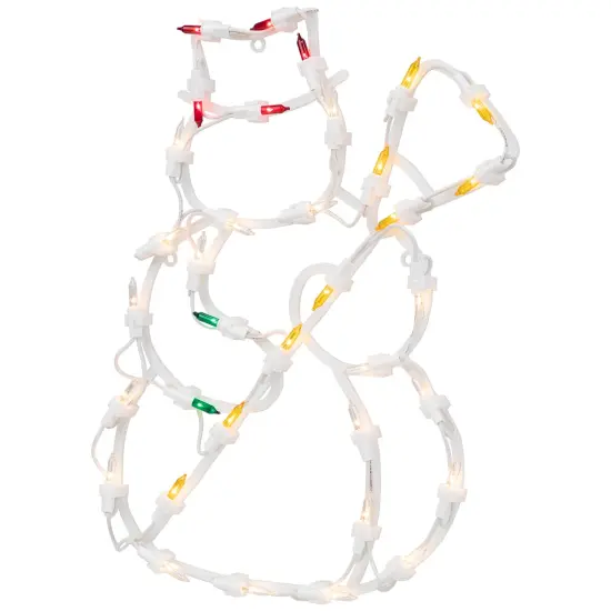 Northlight Lighted Snowman Christmas Window Silhouette Decoration - 15" - Multicolor Lights White {6}