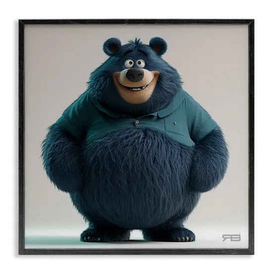 Stupell Industries Black Bear with Shirt Framed Giclee Wall Art Design by RB {1}